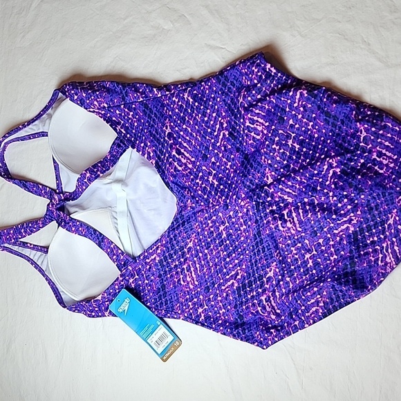 Speedo One-Piece Racerback Swimsuit Size 18 Purple & Pink NWT - Picture 5 of 6